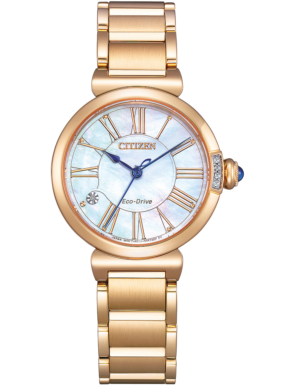 4974374336194 - Solaruhr CITIZEN EM1063-89D Armbanduhren goldfarben Damen Solaruhren Armbanduhr Damenuhr Edelstahlarmband Saphirglas