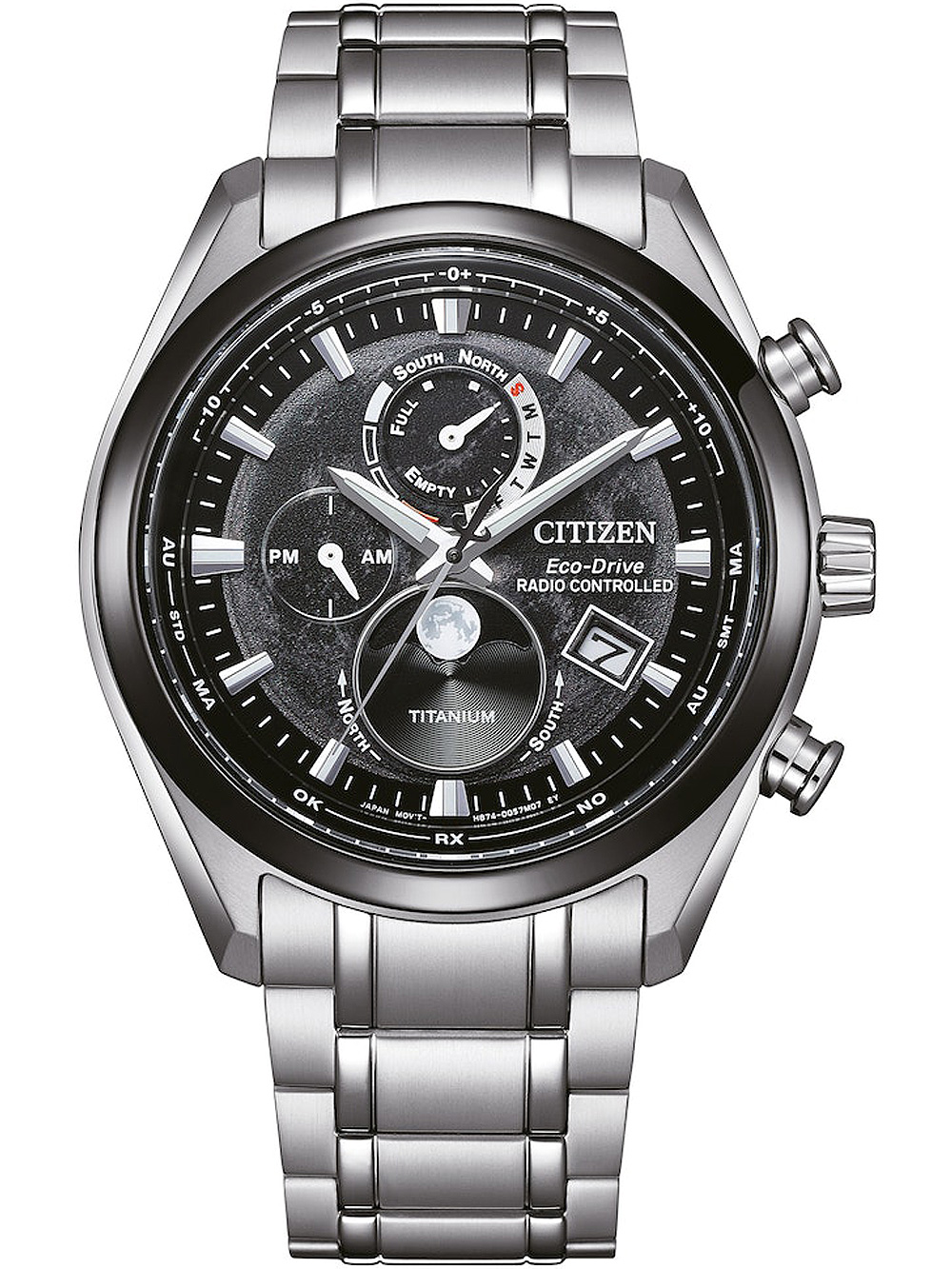 4974374338136 - Funkchronograph CITIZEN BY1018-80E Armbanduhren silberfarben (titansilberfarben) Damen Solaruhren Armbanduhr Herrenuhr Damenuhr Solar Titan Stoppfunktion