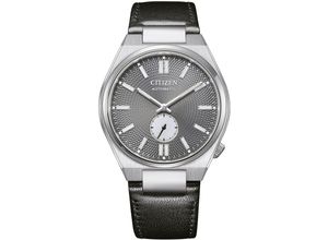 4974374341327 - Automatikuhr CITIZEN Armbanduhren schwarz Damen Automatikuhren Armbanduhr Herrenuhr Damenuhr dezentrale Sekunde Lederarmband