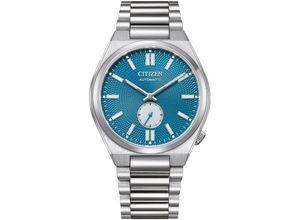 4974374341334 - Automatikuhr CITIZEN Armbanduhren silberfarben (silberfarben blau) Damen Automatikuhren Armbanduhr Herrenuhr Damenuhr dezentrale Sekunde Edelstahlarmband