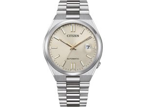 4974374341501 - Automatikuhr CITIZEN Armbanduhren silberfarben (silberfarben creme) Damen Automatikuhren Armbanduhr Damenuhr Herrenuhr Edelstahlarmband Saphirglas Datum