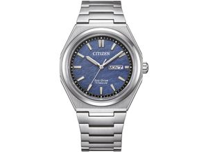 4974374341709 - Solaruhr CITIZEN Armbanduhren silberfarben (titansilberfarben blau) Damen Armbanduhr Herrenuhr DamenuhrTitanarmband Saphirglas Datum