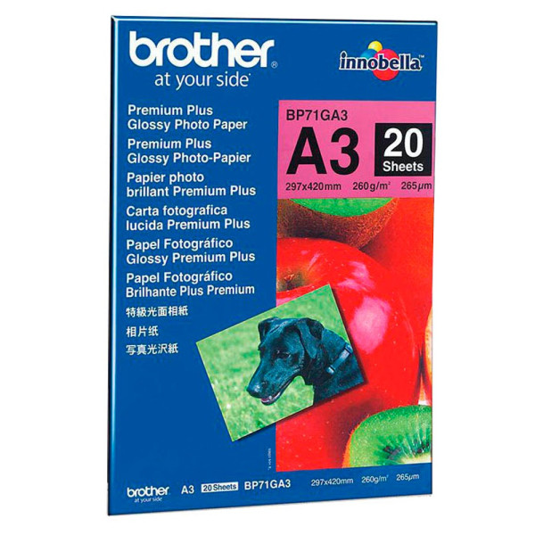 4977766658409 - Fotopapier Premium Plus Glossy BP71GA3 A3 für Inkjet 260g weiß glänzend einseitig bedruckbar 4977766658409 20 Blatt