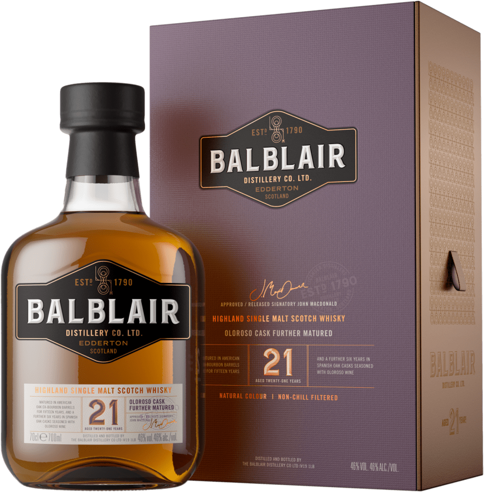 5010509883313 - Balblair 21 Years Old Single Malt Scotch Whisky in Geschenkverpackung