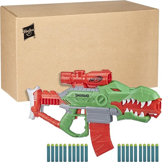 5010993881529 - Nerf DinoSquad Rex-Rampage Motorisierter Blaster 10-Dart Magazin 20 Nerf Darts Tyrannosaurus Design