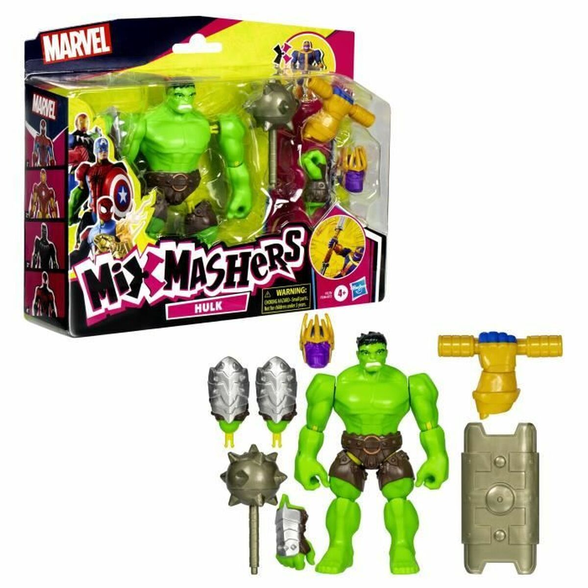 5010996247704 - MixMashers Marvel Hulk Custom Avengers Deluxe Mix-And-Match Action Figure 12cm