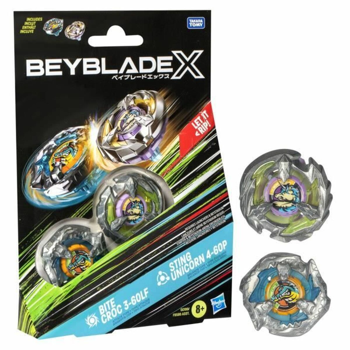 5010996260147 - Beyblade X Bite Croc 3-60LF und Sting Unicorn 4-60P Dual Pack Geschicklichkeitsspiel