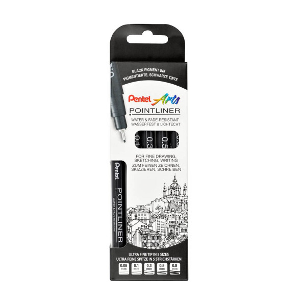 5011433055012 - Fineliner-Set Pointliner 005 + 01 + 02 + 03 + 05 + 08 mm Schwarz 5011433055012 - Fineliner-Set Pointliner 005 + 01 + 02 + 03 + 05 + 08 mm Schwarz