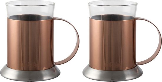 5011561007150 - La Cafetière Kaffeebecher Edited 300 ml Glas Edelstahl Kupfer 2 Stück