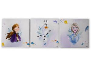 5011583377408 - Leinwandbild DISNEY Frozen 2 Bilder Gr B H T 90 cm x 30 cm x 25 cm 3 St bunt (mehrfarbig) Leinwandbilder Bilder