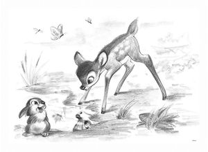 5011583394542 - Leinwandbild DISNEY Bambi & Klopfer Bilder Gr Ø schwarz-weiß (schwarz weiß) Leinwandbilder Bilder Bambi & Klopfer 50x70cm