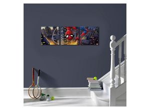 5011583536904 - Leinwandbild MARVEL Spiderman upside down Bilder Gr B H T 90 cm x 30 cm x 25 cm Leinwandbild 3 St bunt (mehrfarbig) Leinwandbilder