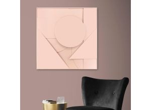 5011583537253 - Bild mit Rahmen ART FOR THE HOME Abstract 3D beige (farbe bild(er) beige) B80cm H80cm T35cm Ø35cm Leinwand Bilder Wanddeko Ornament Beige 80x80cm