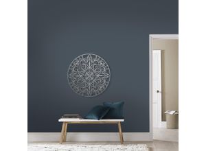 5011583537307 - Wandbild ART FOR THE HOME Mandala Rund Bilder Gr B H T 80 cm x 80 cm x 12 cm 1 St silberfarben (silber) Kunstdrucke Luxus Metal Art Wanddeko