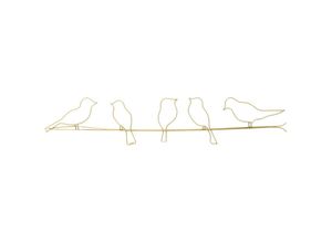 5011583537345 - Luxus Metal Art Wanddeko Vogel Gold 60x125cm