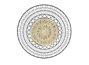 5011583537406 - Wandbild ART FOR THE HOME Rotan Mandala Rund schwarz Bilder B H T 76cm x 76cm x 55cm Metall Luxus Metal Art Wanddeko B76cm H76cm T55cm