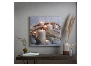 5011583546620 - LED-Bild ART FOR THE HOME Serene Oasis LED 60x60cm Bilder Gr B H T 60 cm x 60 cm x 3 cm Leinwandbild 1 St weiß LED-Bilder