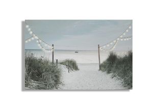 5011583546668 - Art For The Home - Strand led Leinwandbilder 60x90cm - Grun