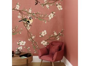 5011583645170 - Fototapete ART FOR THE HOME Vögel & Blüten rosa H28cm L28cm Vlies Tapeten Design Tapeten