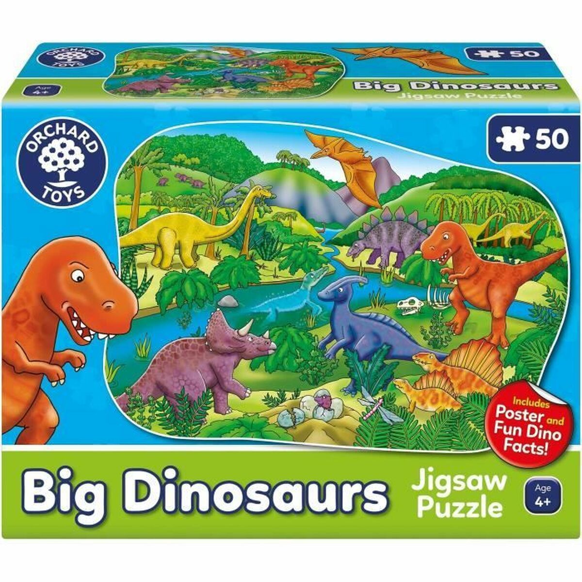 5011863301710 - ORCHARD Big Dinosaur - Puzzle (50 pcs) Boden