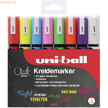 5012788066746 - 6 x Kreidemarker Uni Chalk PWE-5M 18-25mm sortiert VE=8 Stü 5012788066746 - 6 x Kreidemarker Uni Chalk PWE-5M 18-25mm sortiert VE=8 Stü