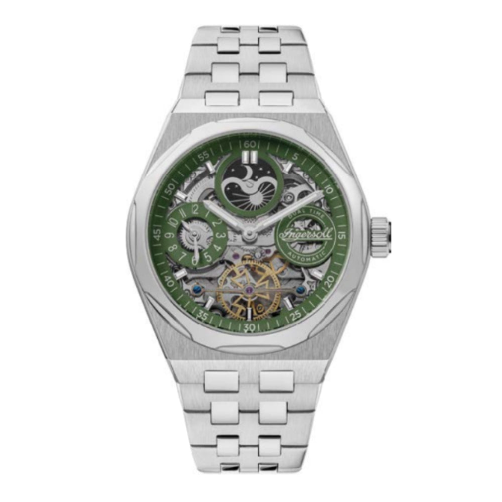 5013348514547 - INGERSOLL Automatikuhr The Broadway Dual Time silber onesize Herren Skelettiertes Zifferblatt 43 I12905 5013348514547 - INGERSOLL Automatikuhr The Broadway Dual Time silber onesize Herren Skelettiertes Zifferblatt 43 I12905