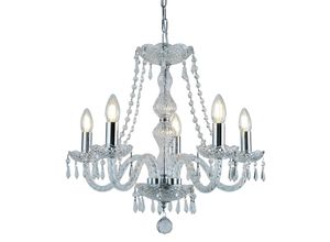 5013874135254 - Hale - 5 Light Crystal Chandelier Chrome Finish E14 - Searchlight