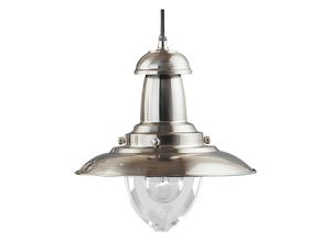 5013874201218 - Fisherman - 1 Light Dome Deckenanhänger Satin Silber Klarglas Medium E27 - Searchlight