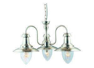 5013874223982 - Fisherman - 3 Light Multi Arm Deckenanhänger Satin Silber Seed Glass E27 - Searchlight