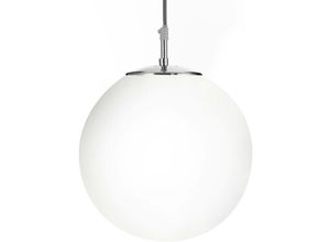 5013874225832 - Atom - 1 Light Globe Deckenanhänger Satin Silber Opalglas E27 - Searchlight