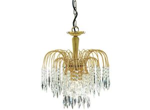 5013874240279 - Waterfall - Kristallleuchter 3 Light Gold Finish E14 - Searchlight