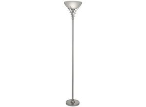 5013874272775 - Linea - 1 Light Stehleuchte Uplighter Satin Silber und Opalglas E27 - Searchlight