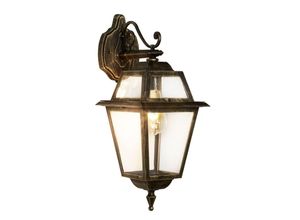 5013874308030 - New Orleans - 1 leichte Außenlaterne schwarz Gold IP44 E27 - Searchlight