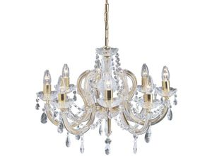 5013874310859 - Marie Therese - 8 Light Crystal Chandelier aus poliertem Messing E14 - Searchlight