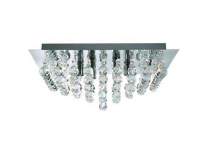 5013874320728 - Hanna - 6 Licht quadratische Decke Semi Flush Light Chrom Kristallglas G9 - Searchlight