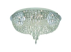 5013874352392 - Orion - 10 Light Ceiling Semi Flush Light Chrom Kristallglas G4-Lampe