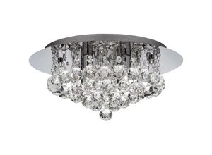 5013874355461 - Hanna - 4 Light Ceiling Semi Flush Light Chrom mit Kristallen G9 - Searchlight