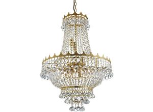 5013874365675 - Versailles - 9 Light Crystal Chandelier Gold Finish E14 - Searchlight