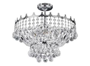 5013874365682 - Versailles - 5 Light Ceiling Semi Flush Light Chrom mit Kristallen E14 - Searchlight