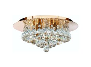 5013874382818 - Hanna - 4 Light Ceiling Semi Flush Light Gold mit Kristallen G9 - Searchlight