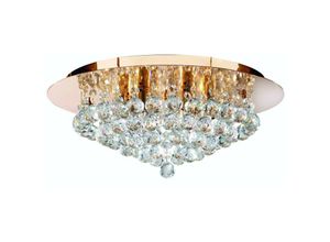 5013874382825 - Hanna - 6 Light Ceiling Semi Flush Light Gold mit Kristallen G9 - Searchlight