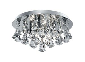 5013874388988 - Hanna - 4 Light Ceiling Semi Flush Light Chrom mit Diamantkristallen G9 - Searchlight