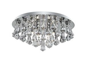 5013874388995 - Hanna - 8 Light Ceiling Semi Flush Light Chrom mit Diamantkristallen G9 - Searchlight