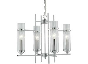 5013874411426 - Milo - 4 Light Multi Arm Deckenanhänger Chrom Glas Vier E14 - Searchlight