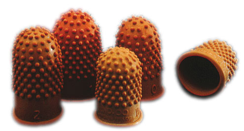 5014453203036 - Size 00 - thimblette - rubber - dark orange (pack of 10)