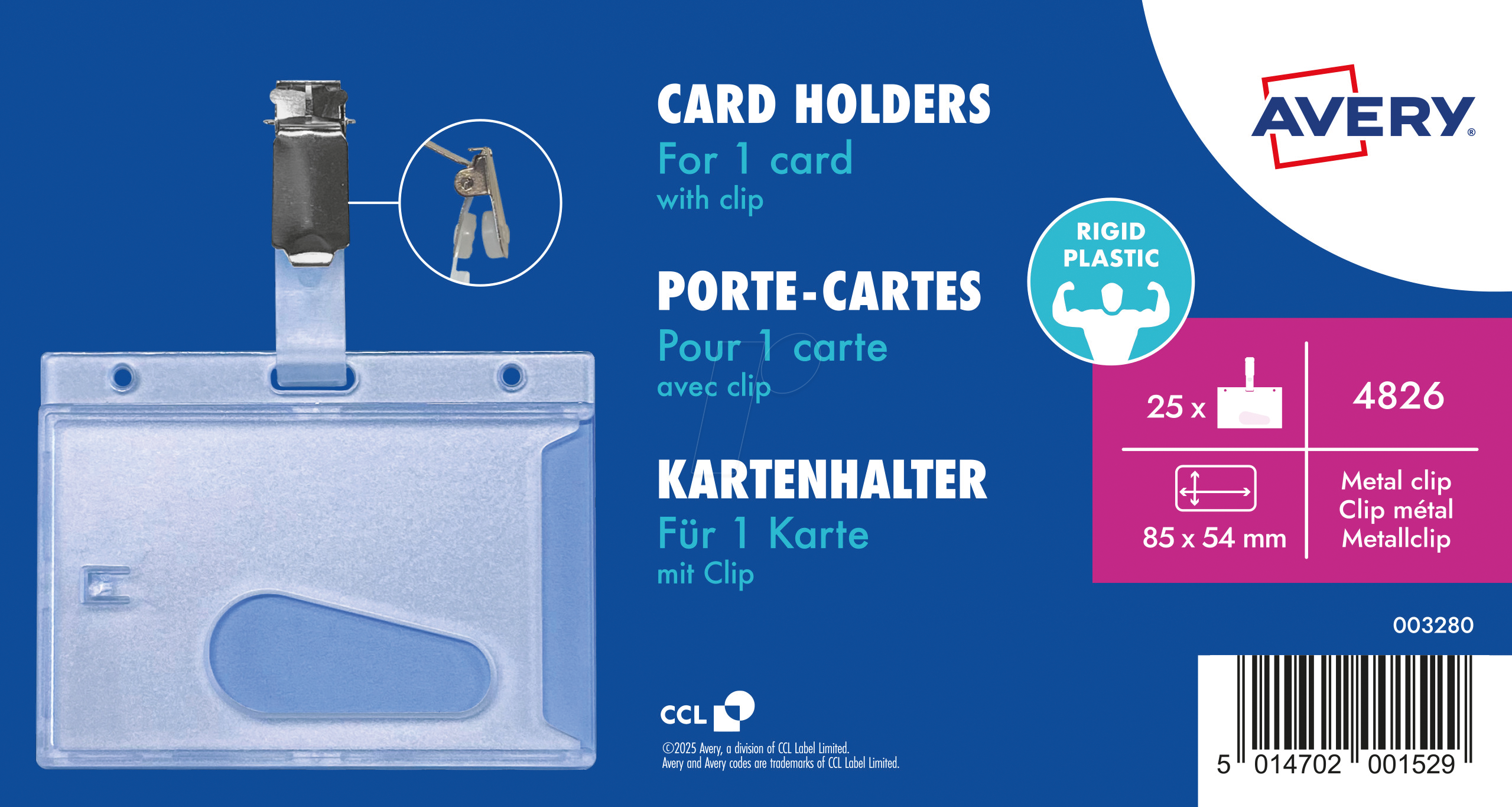 5014702001529 - Kartenhalter 4826 54x85mm 25St 5014702001529 25 Stück