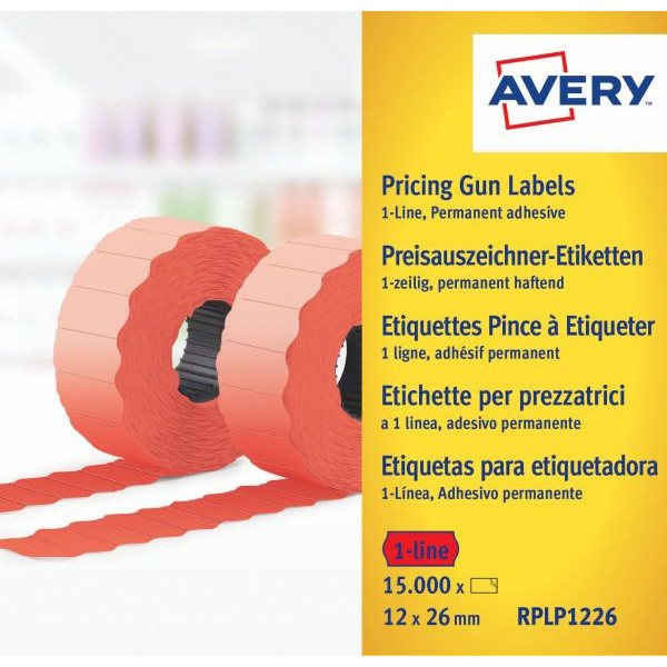 5014702023736 - Preisetiketten 26x12mm leuchtrot permanent 15000 Etiketten 5014702023736 Zweckform 10 Rolle