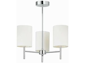 5016087008513 - Brio - 3 Light Semi Flush Multi Arm Deckenleuchte Chrom Off White Silk Effect E14 - Endon