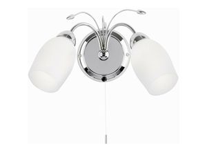 5016087013692 - Meadow - 2 Licht Innenwandleuchte Chrom mit weißem Glas E14 - Endon