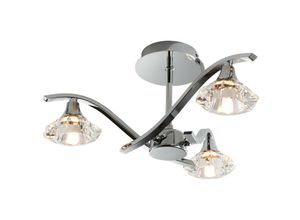 5016087027057 - Langella - 3 Licht Semi Flush Multi Arm Deckenleuchte Chrom klarer Kristall G9 - Endon